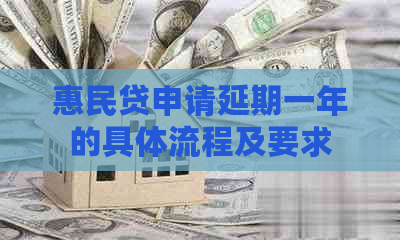 惠民贷申请延期一年的具体流程及要求