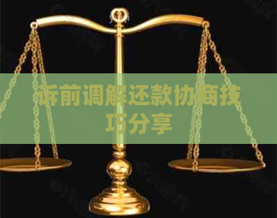 诉前调解还款协商技巧分享