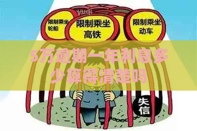 5万逾期一年利息多少算得清楚吗