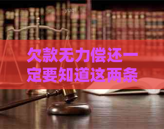 欠款无力偿还一定要知道这两条规定是什么