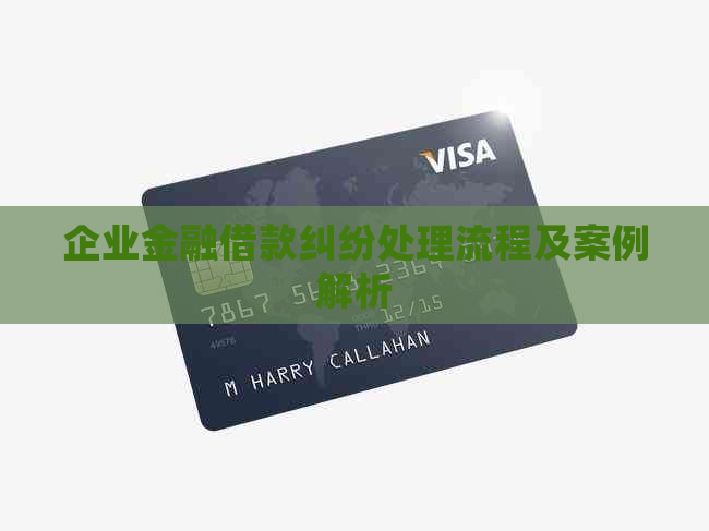 企业金融借款纠纷处理流程及案例解析