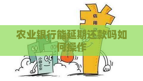 农业银行能延期还款吗如何操作