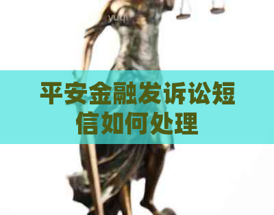 平安金融发诉讼短信如何处理