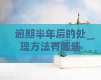 逾期半年后的处理方法有哪些