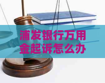 浦发银行万用金起诉怎么办