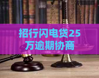 招行闪电贷25万逾期协商