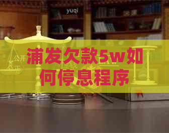 浦发欠款5w如何停息程序