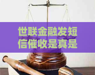 世联金融发短信是真是假