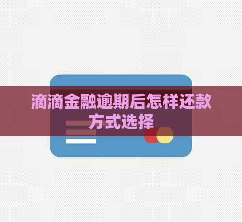 滴滴金融逾期后怎样还款方式选择