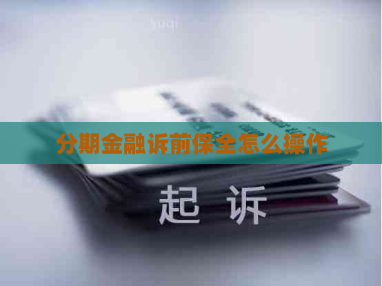 分期金融诉前保全怎么操作