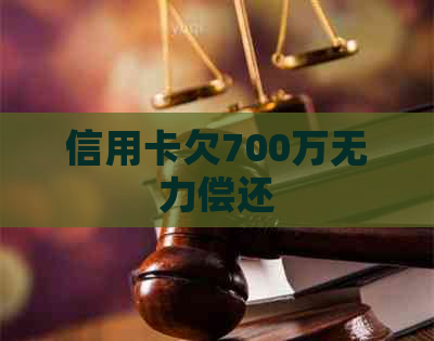 信用卡欠700万无力偿还