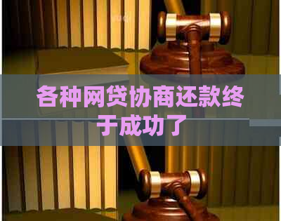 各种网贷协商还款终于成功了
