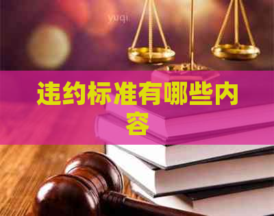 违约标准有哪些内容