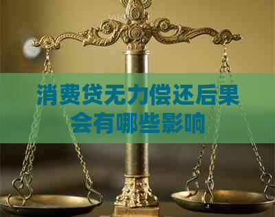 消费贷无力偿还后果会有哪些影响