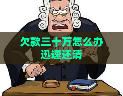 欠款三十万怎么办迅速还清