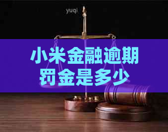 小米金融逾期罚金是多少