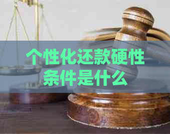 个性化还款硬性条件是什么