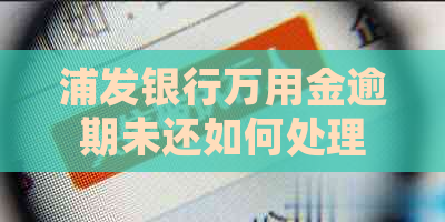 浦发银行万用金逾期未还如何处理