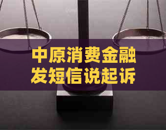 中原消费金融发短信说起诉应该如何应对