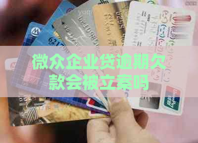 微众企业贷逾期欠款会被立案吗