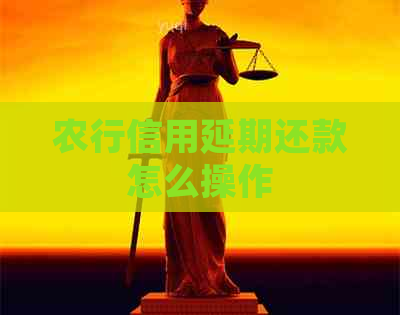 农行信用延期还款怎么操作