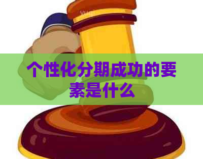 个性化分期成功的要素是什么