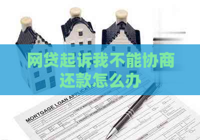 网贷起诉我不能协商还款怎么办