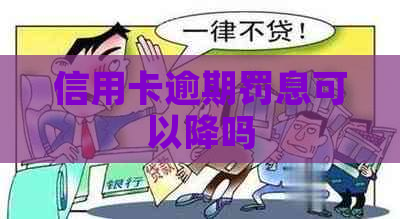 信用卡逾期罚息可以降吗