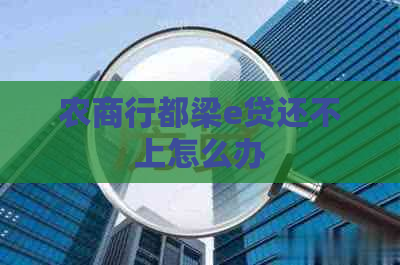 农商行都梁e贷还不上怎么办