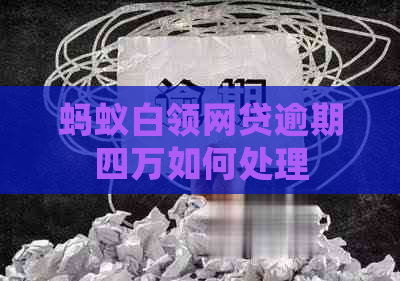 蚂蚁白领网贷逾期四万如何处理