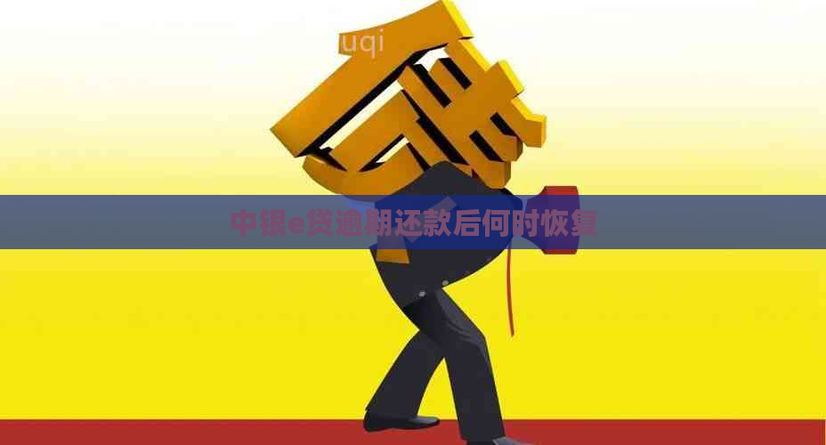 中银e贷逾期还款后何时恢复