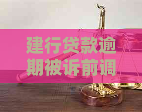 建行贷款逾期被诉前调解