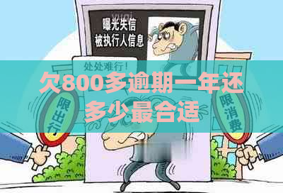欠800多逾期一年还多少最合适
