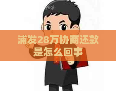浦发28万协商还款是怎么回事