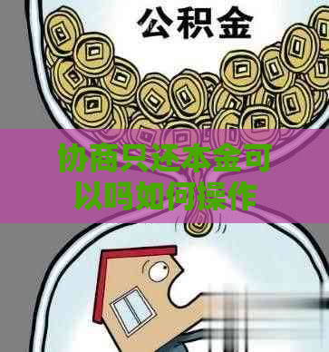 协商只还本金可以吗如何操作