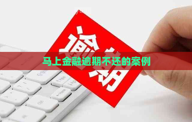 马上金融逾期不还的案例