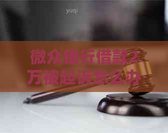 微众银行借款2万被起诉怎么办