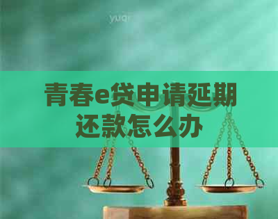青春e贷申请延期还款怎么办