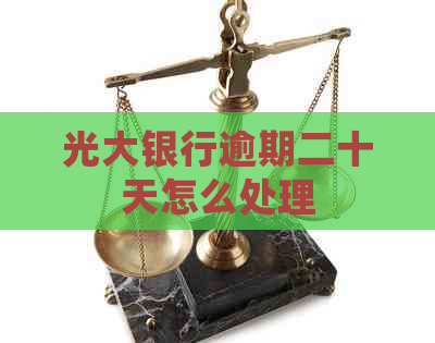 光大银行逾期二十天怎么处理