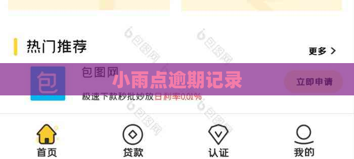 小雨点逾期记录