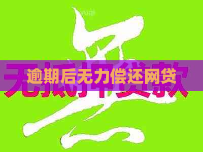 逾期后无力偿还网贷
