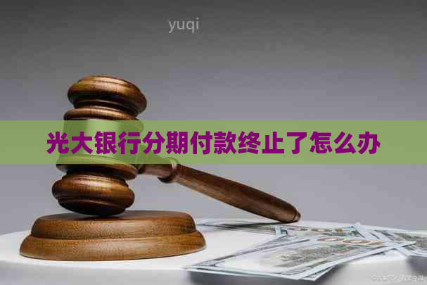 光大银行分期付款终止了怎么办