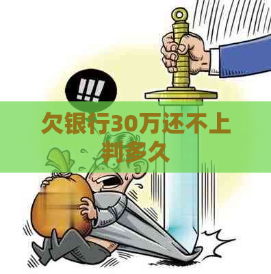 欠银行30万还不上判多久
