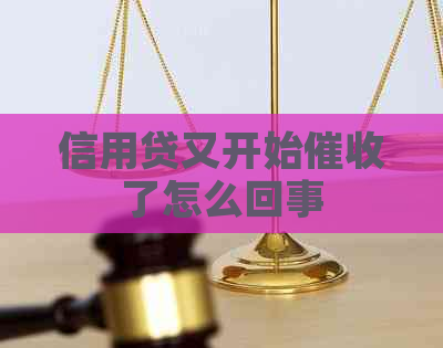 信用贷又开始了怎么回事
