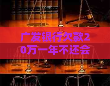 广发银行欠款20万一年不还会怎样