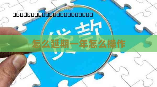 怎么延期一年怎么操作