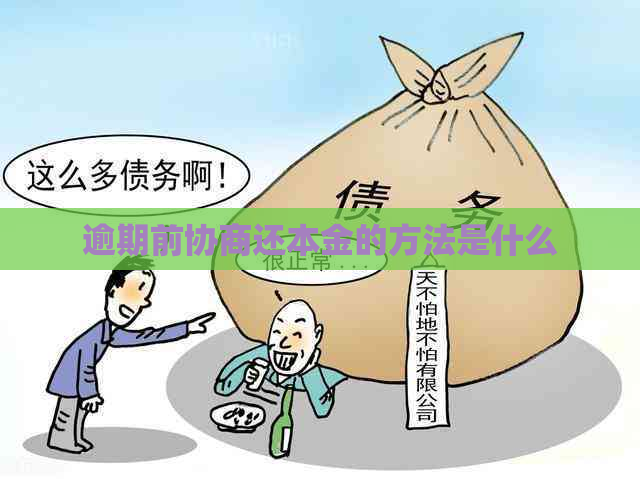 逾期前协商还本金的方法是什么