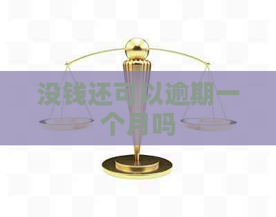 没钱还可以逾期一个月吗