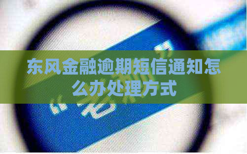 东风金融逾期短信通知怎么办处理方式