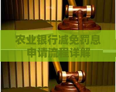 农业银行减免罚息申请流程详解